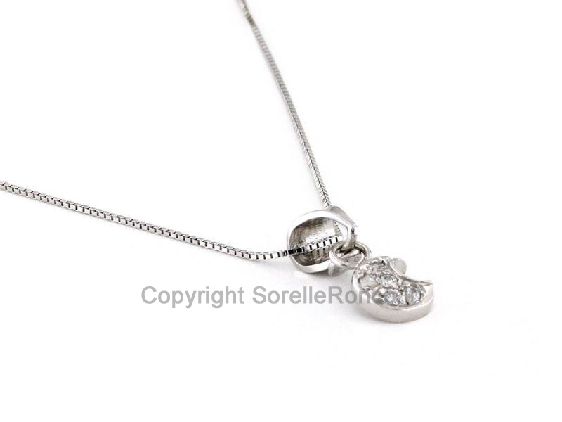 COLLANA PENDENTE ORO BIANCO ZIRCONI