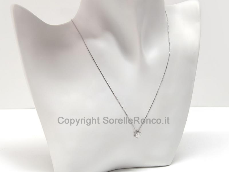 COLLANA PUNTOLUCE ORO BIANCO ZIRCONE
