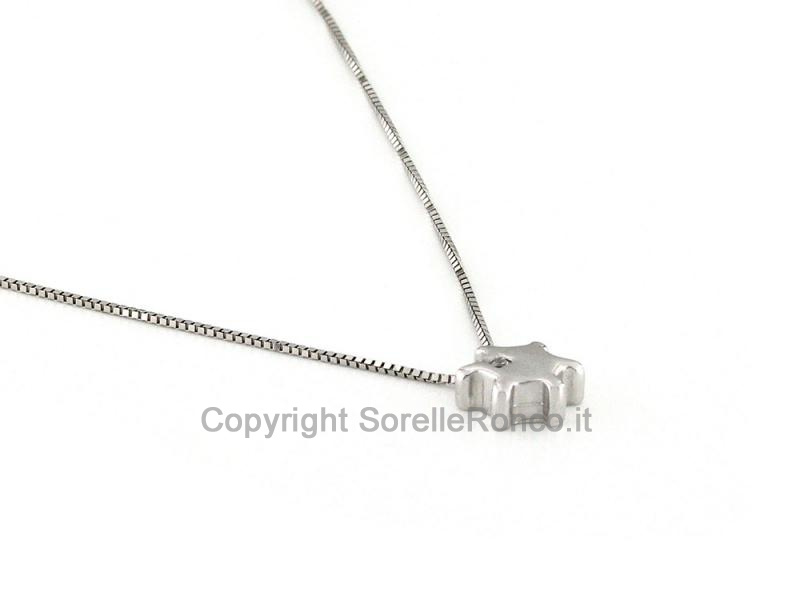 COLLANA PUNTOLUCE ORO BIANCO ZIRCONE