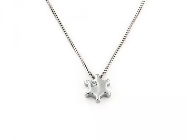 CF00029 - Collana Puntoluce Oro Bianco Zircone
