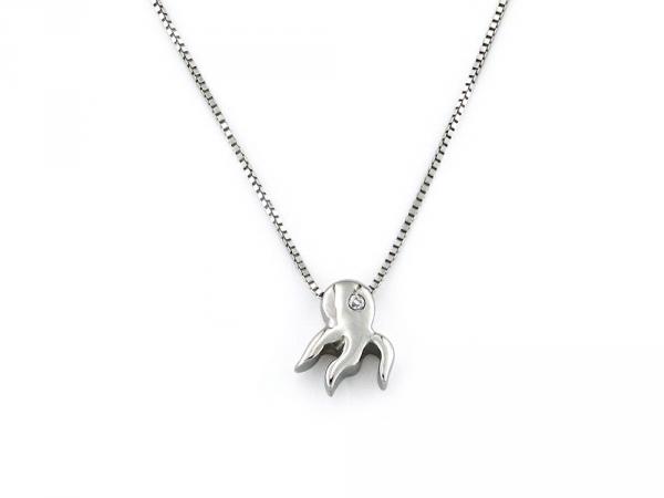 CF00030 - Collana Polipo Oro Bianco Zircone