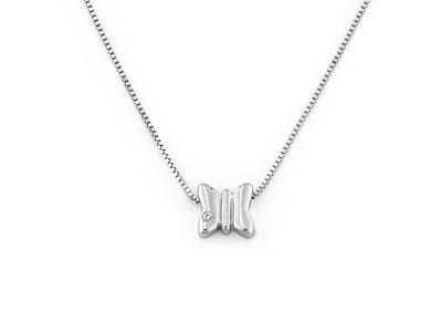 Collana Farfalla Oro Bianco Zircone