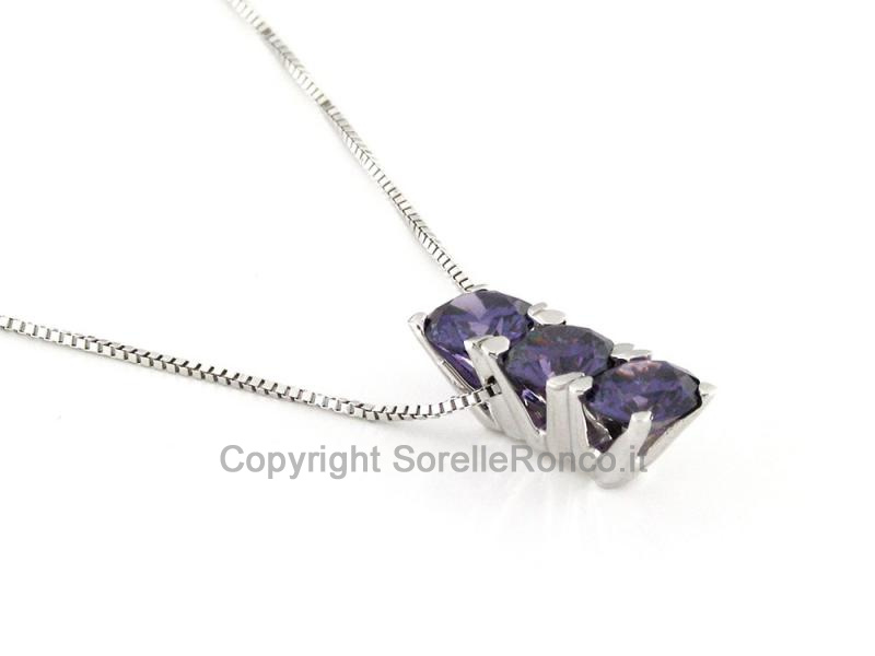 COLLANA CON TRILOGY AMETISTA