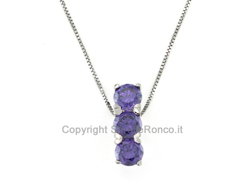 COLLANA CON TRILOGY AMETISTA