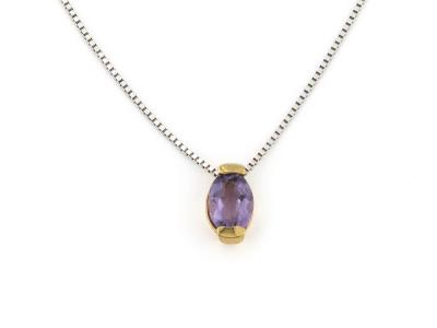 Collana Oro Bianco e Giallo con Ametista