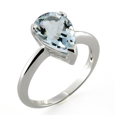 Anello Acquamarina a goccia 8x12mm