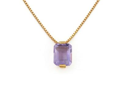 Collana Oro Giallo con Ametista Viola 