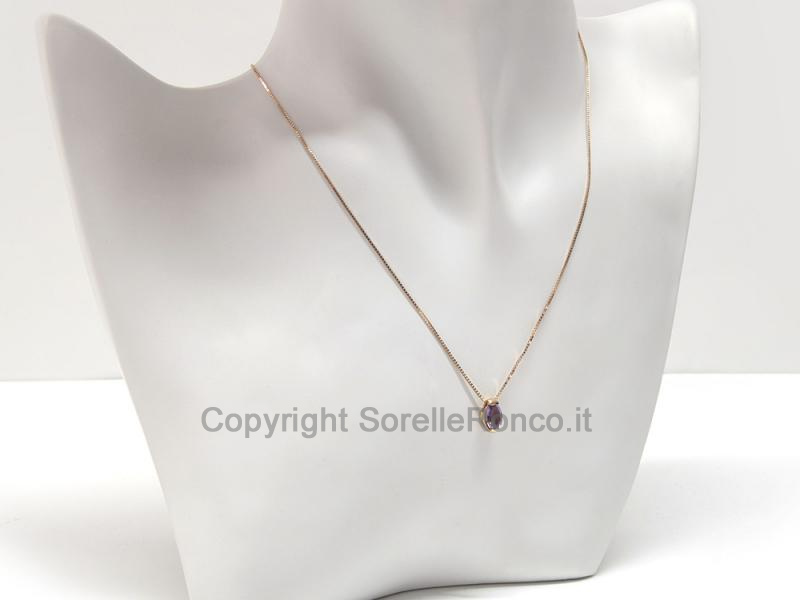 GIROCOLLO ORO GIALLO 18 KT CON AMETISTA