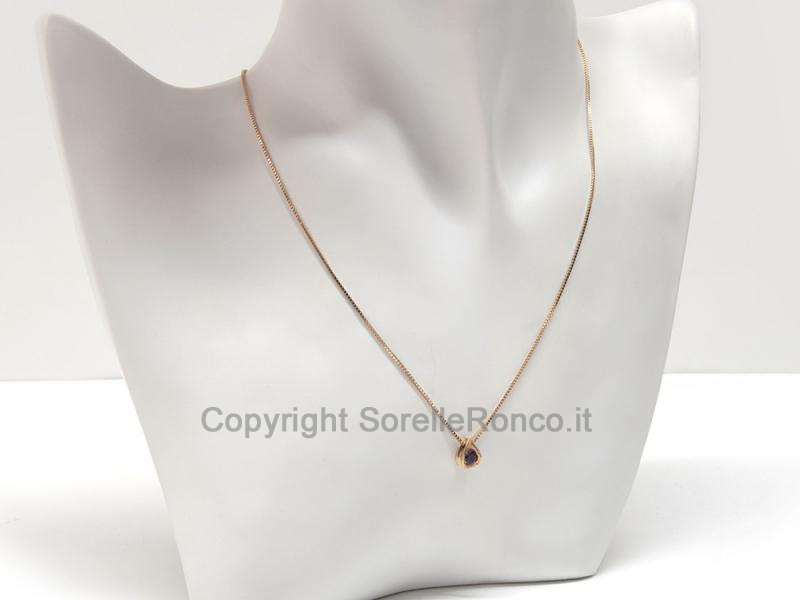 COLLANA IN ORO GIALLO 18KT CON AMETISTA