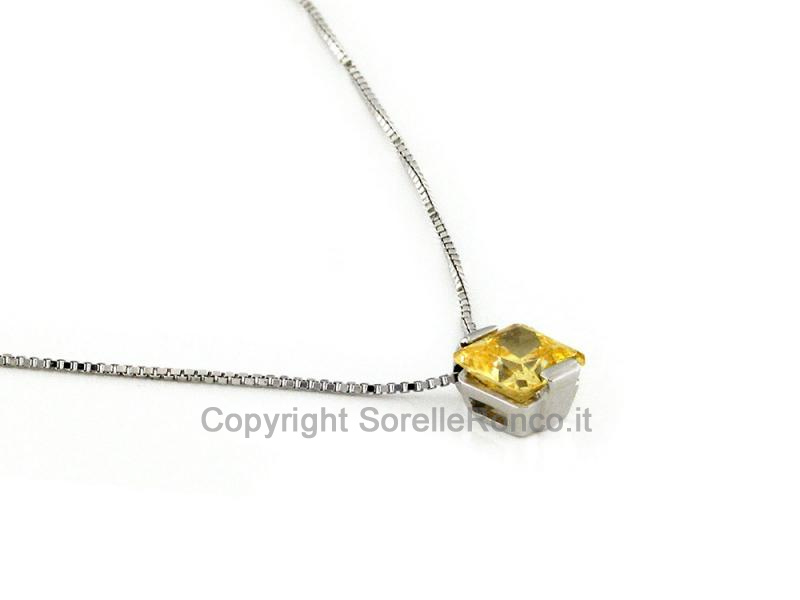 GIROCOLLO IN ORO BIANCO 18KT CON CITRINO