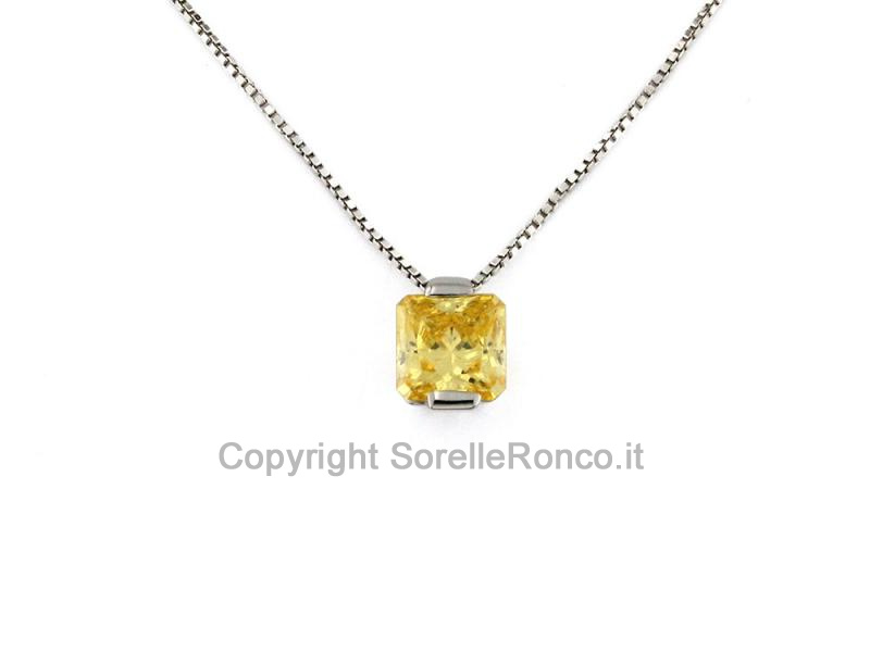 GIROCOLLO IN ORO BIANCO 18KT CON CITRINO