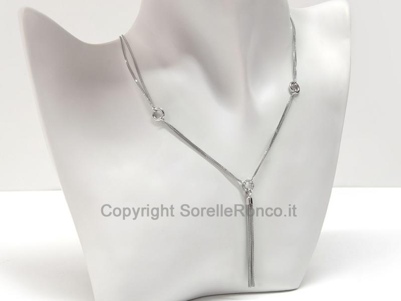 COLLANA PENDENTE A FRANGE ORO E DIAMANTI