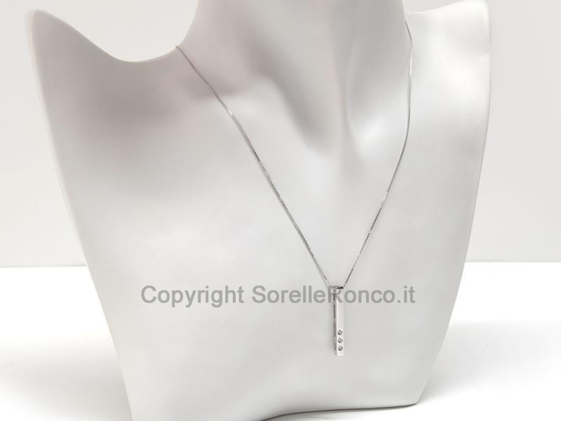 COLLANA PENDENTE  ORO BIANCO E DIAMANTI