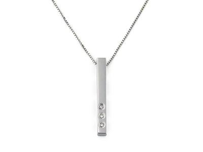 Collana Pendente  Oro Bianco e Diamanti