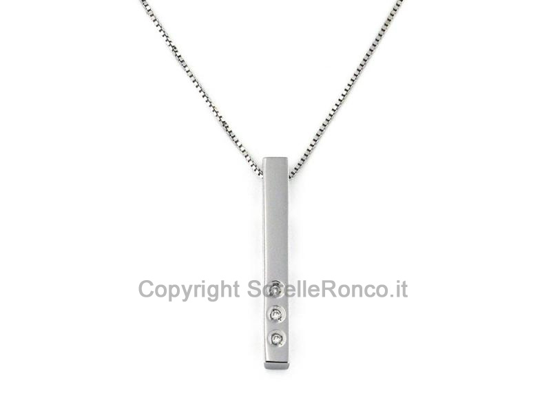 COLLANA PENDENTE  ORO BIANCO E DIAMANTI