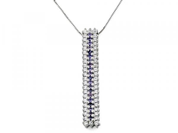CF00071 - Collana Pendente Zirconi Bianchi Viola