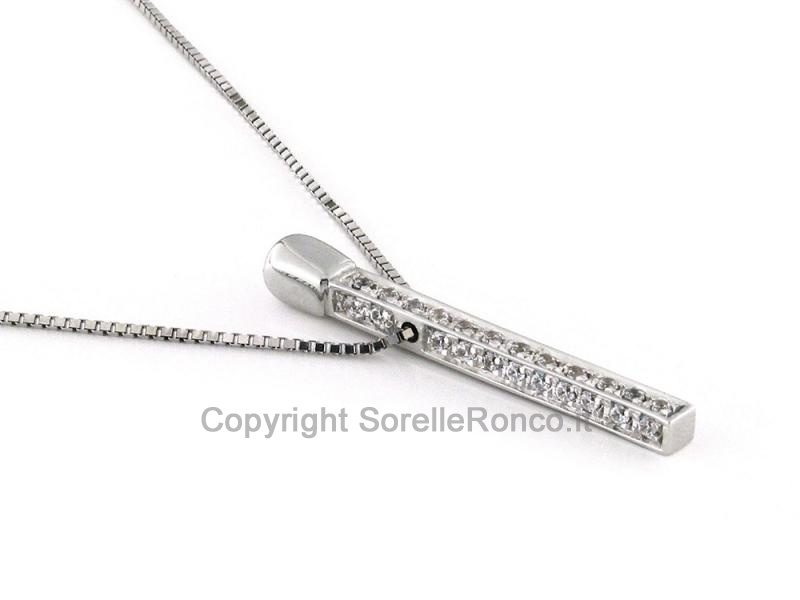 COLLANA PENDENTE ZIRCONI BIANCHI 