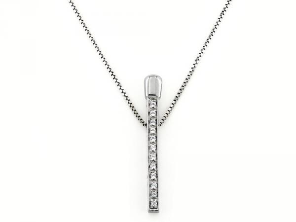 CF00072 - Collana Pendente Zirconi Bianchi 