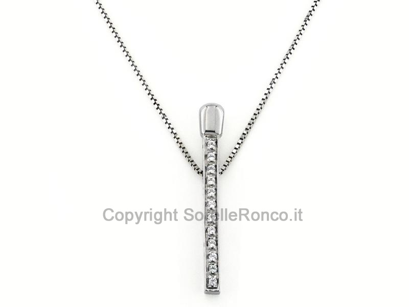 COLLANA PENDENTE ZIRCONI BIANCHI 