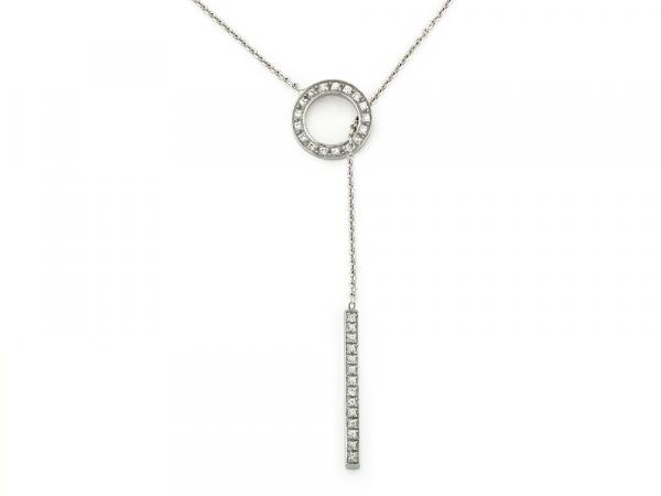 CF00073 - Collana Lariat Oro Bianco Zirconi 