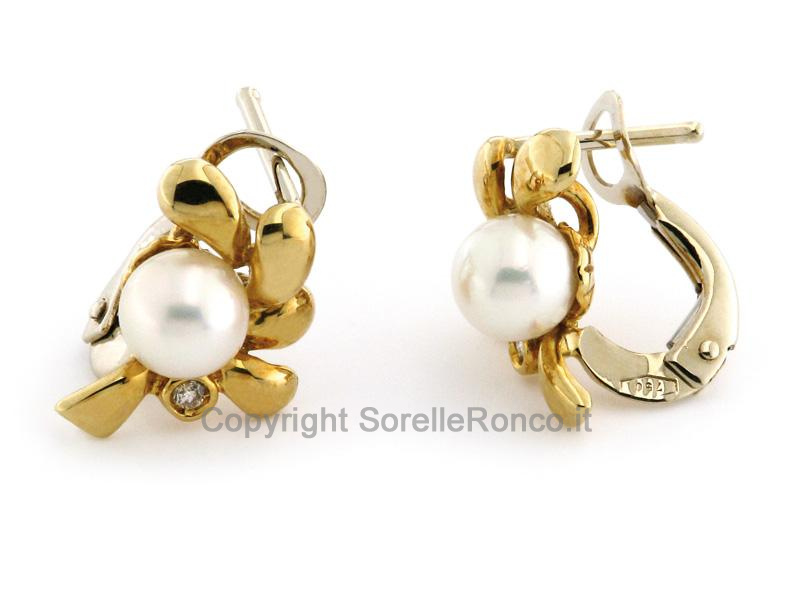 ORECCHINI ORO CON PERLE Ø 5MM