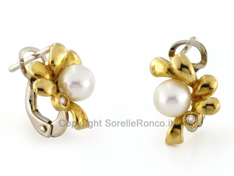 ORECCHINI ORO CON PERLE Ø 5MM