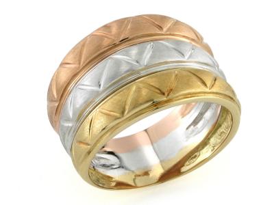 Anello Trinity 3 Ori Sabbiato ad Anelli Fissi 18kt