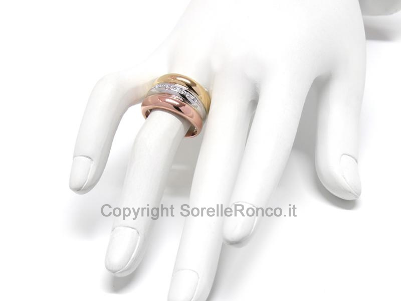ANELLO TRINITY ORO 18KT E BRILLANTI