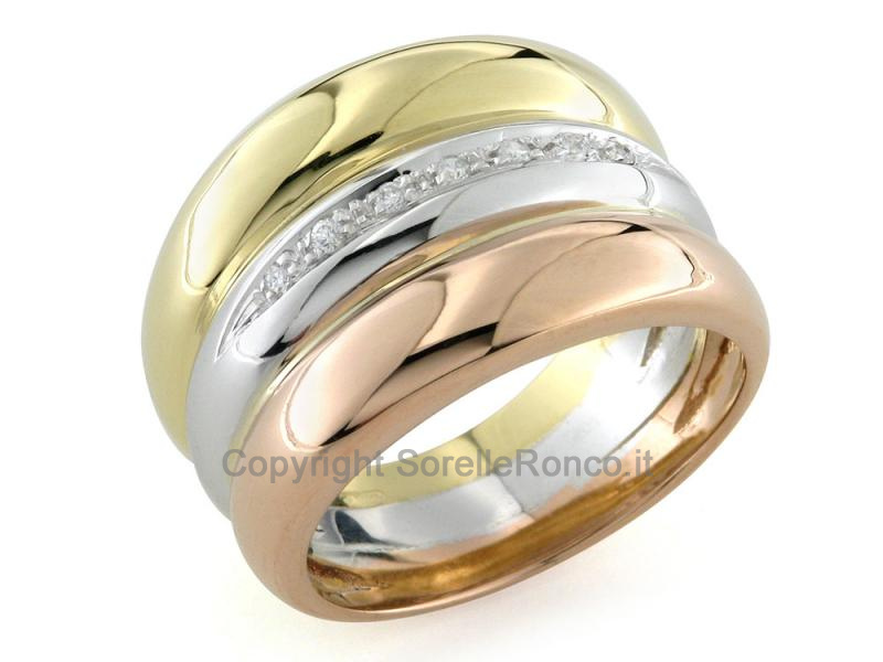 ANELLO TRINITY ORO 18KT E BRILLANTI