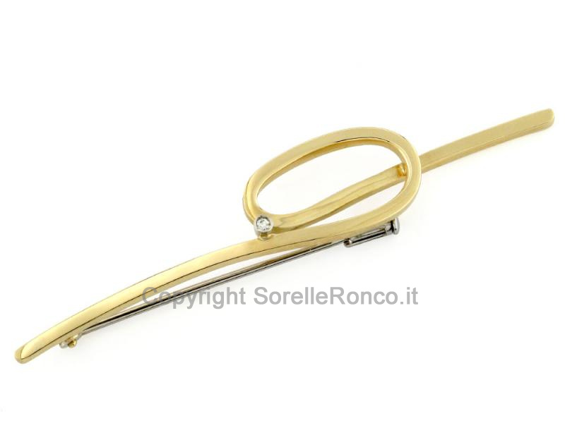 SPILLA NODO ORO GIALLO E DIAMANTE 