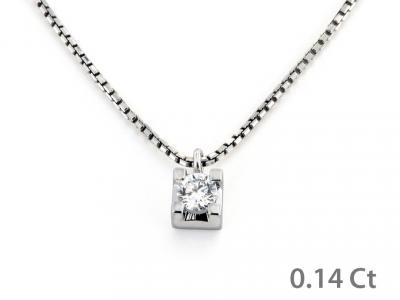 Collana Puntoluce con Diamante 0.14 Ct