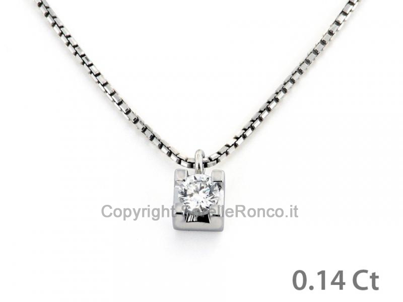COLLANA PUNTOLUCE CON DIAMANTE 0.14 CT