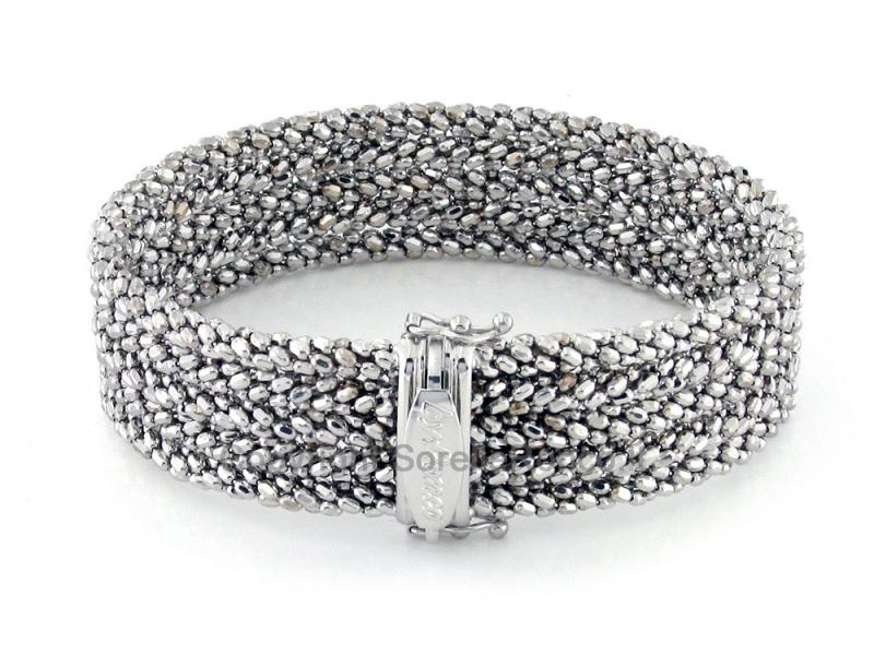 BRACCIALE A MAGLIA IN ORO BIANCO 18 KT