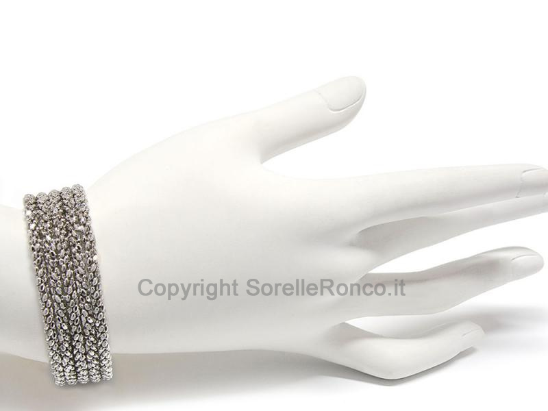 BRACCIALE A MAGLIA IN ORO BIANCO 18 KT