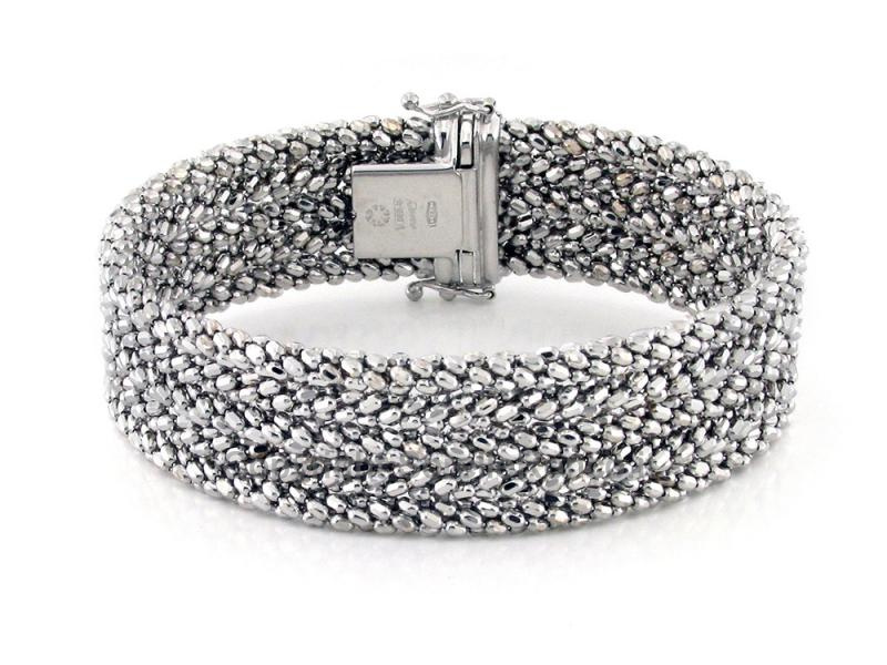 BRACCIALE A MAGLIA IN ORO BIANCO 18 KT