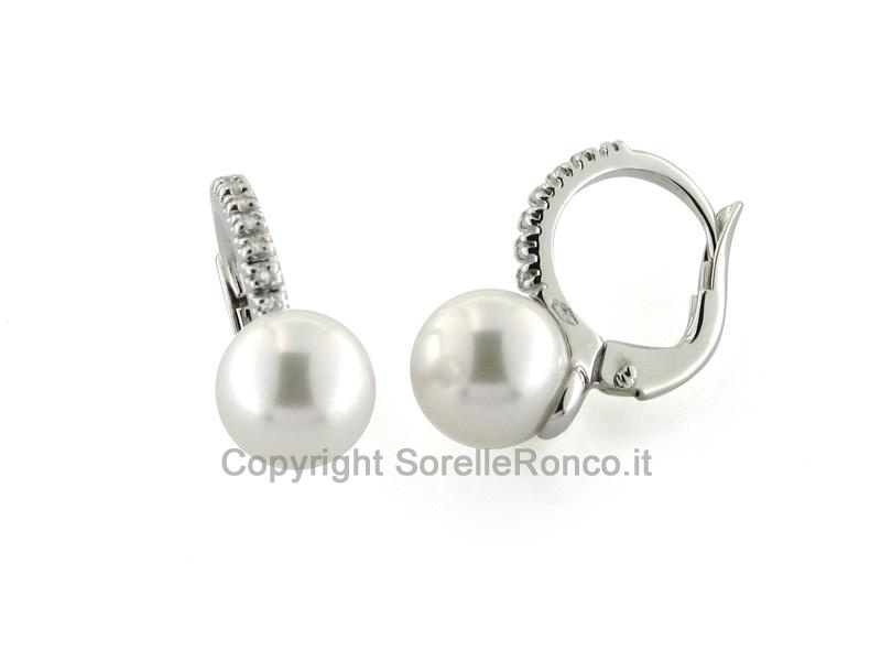 ORECCHINI IN ORO CON PERLE Ø 7.70MM