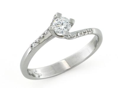 Anello Solitario Oro Bianco Diamante 0.23 Ct