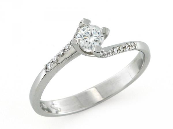 CF00155 - Anello Solitario Oro Bianco Diamante 0.23 Ct