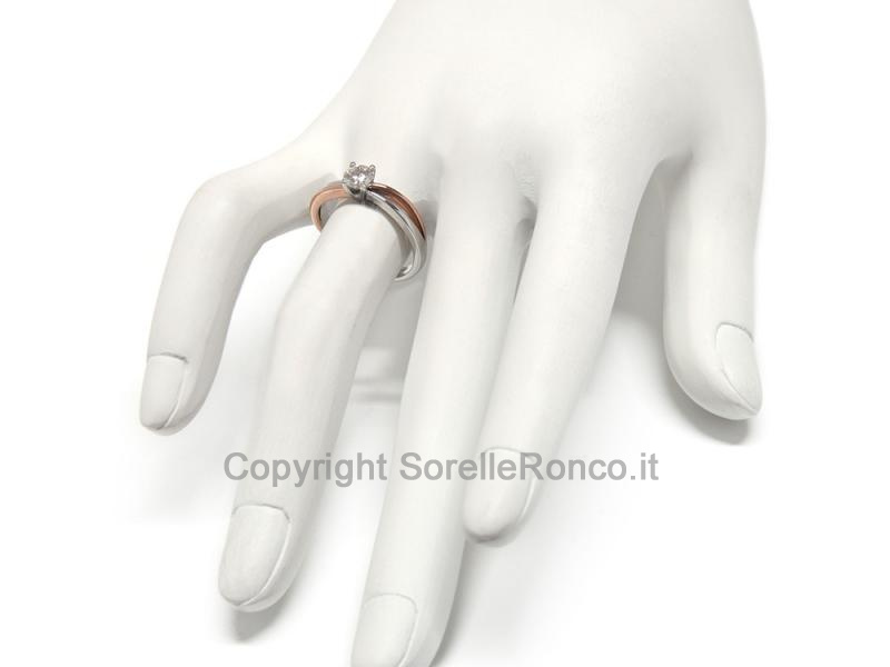 ANELLO SOLITARIO ORO BICOLOR 0.44 CT