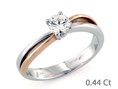 Anello Solitario Oro Bicolor 0.44 Ct