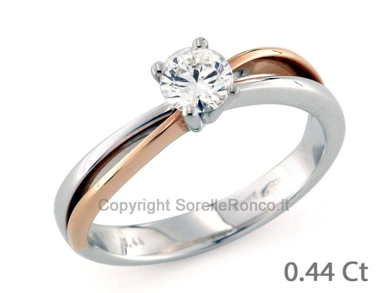 ANELLO SOLITARIO ORO BICOLOR 0.44 CT