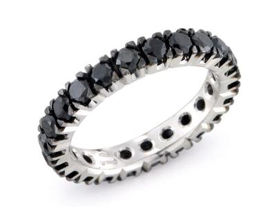 Anello Eternity Oro bianco  con Diamanti Neri