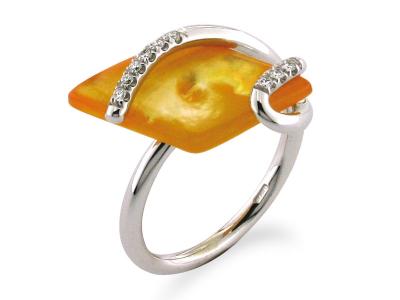 Anello Diamanti e Madreperla Design