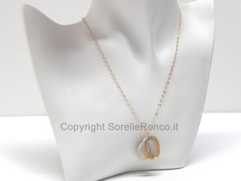 CATENINA E PENDENTE ELLISSE 18 KT