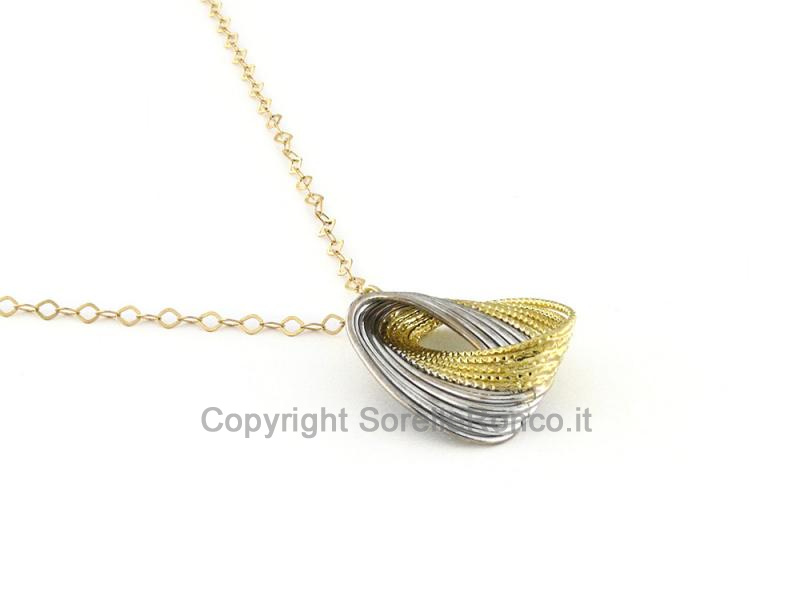 CATENINA E PENDENTE ELLISSE 18 KT