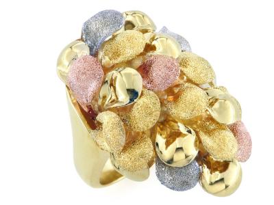 Anello Floreale in Tris di Oro 18 Kt