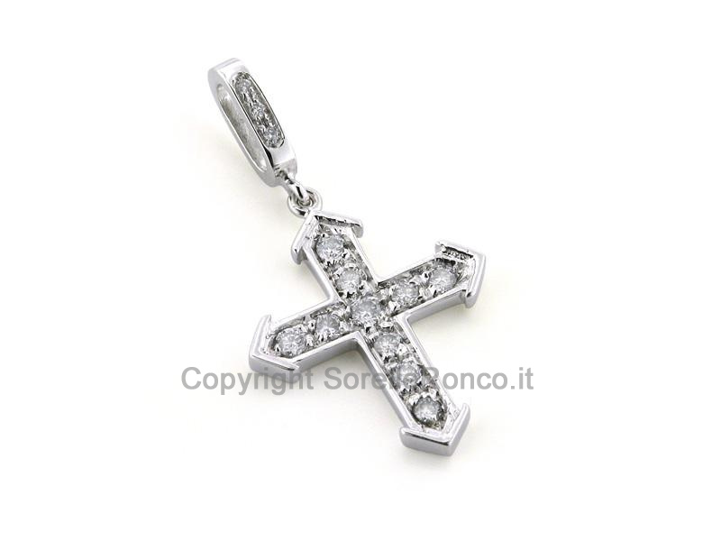 PENDENTE CROCE IN ORO E DIAMANTI