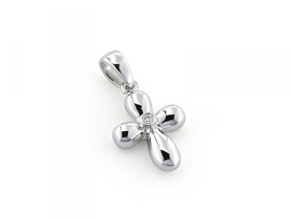 CF00242 - Croce in Oro Bianco e Diamante