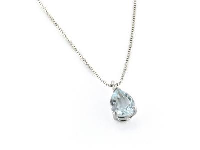 Collana Acquamarina a Goccia 0.80-1.10Ct