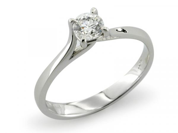 CF00254 - Anello Oro Bianco Diamante ct. 0.33